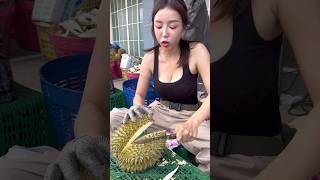 Perfect Beautiful Lady Cutting Durian -Fruits Cutting Skill