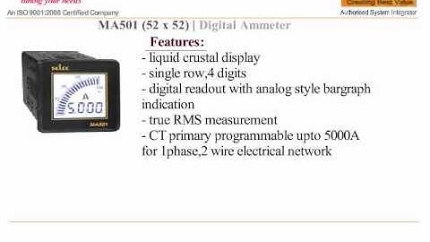 SELEC DIGITAL PANEL METER MA501 DIGITAL PANEL METER
