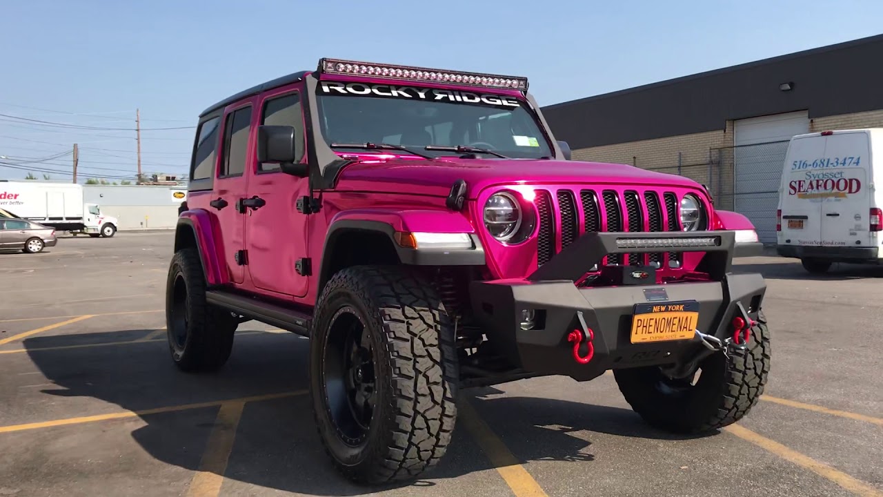 2018 Jeep Wrangler JL Rocky Ridge in Pink Chrome - YouTube.