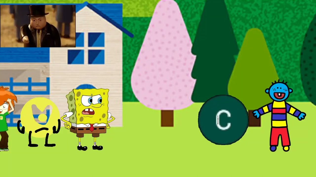 spongebob banishing an idiot and todd to the shadow realm