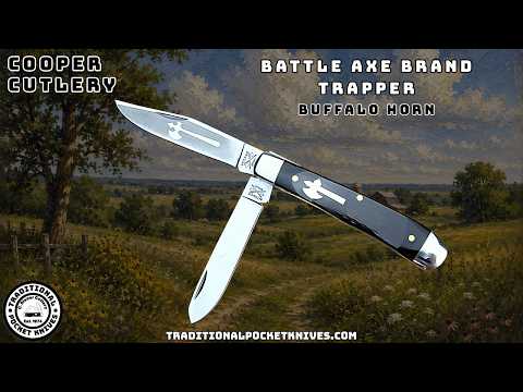 Cooper Cutlery: Battle Axe Brand Trapper - Buffalo Horn