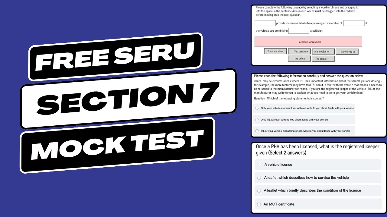 ⁣TFL SERU Section 7 - Free Mock Test - Safer Driving