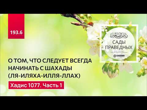 193.6 Сады праведных. О том, что следует всегда начинать с шахады. Хадис 1077. Часть 1