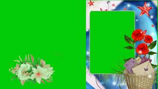 Beautiful flowers and photo frame with green background Free download screenshot 3