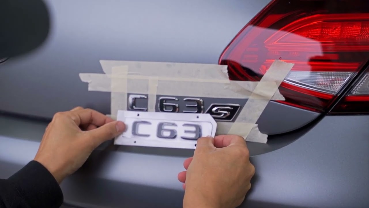 Chrome CLS63 + AMG Trunk Emblem Badge Set – Fits Mercedes Rear Lid – Self-Adhesive