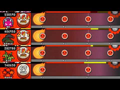 太鼓の達人 キミドリver イオシス秋の肉食祭2014【全難易度同時再生】