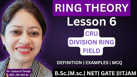 Commutative ring with unity | Skew field  | Field | Definition | Examples | MCQs 