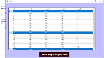 C#: Delete only selected rows from DatagridView and SQL database