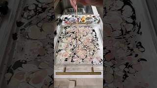 Bright freestyle painting on water Art of paper marbling
