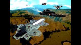 Helicarrier VS Helicarrier Massive Battle  - Space Engineers