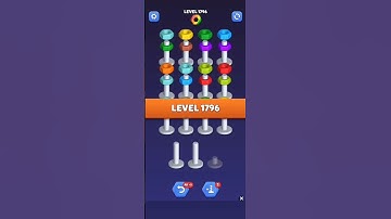 Nut Sort Level 1796 - Color Puzzle Game by Kiwi Fun #games #puzzle #NutSort #NutSortSolution