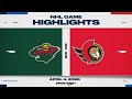 NHL Highlights | Wild vs. Senators - April 4, 2026