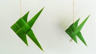 Coconut Leaves Fish -  පොල්කොල වලින් මාලුවෙක් හදමු - Waste Material Craft ideas coconut leaves craft