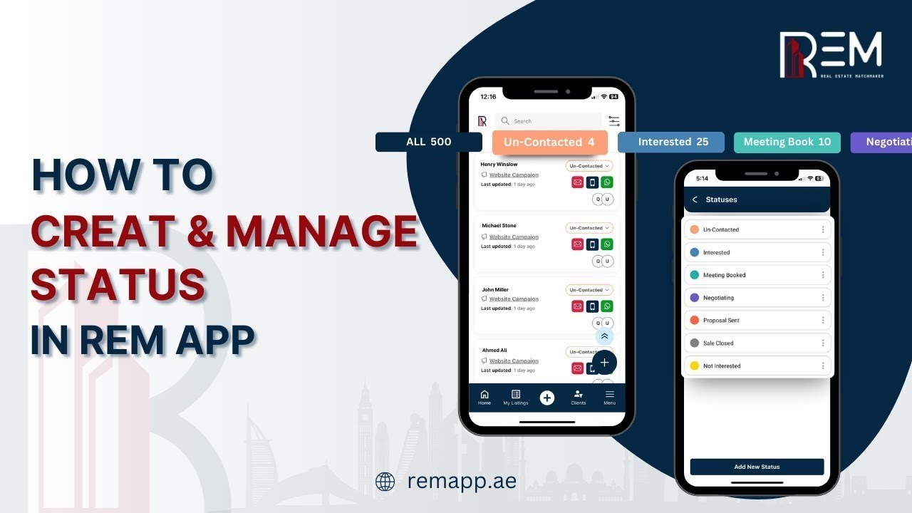 How to create & manage status in REM App