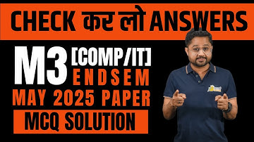 M3 May 2025 | COMP/IT/AIML | MCQ Solutions | Check your answers NOW! | #SPPU | Aalsi Engineer