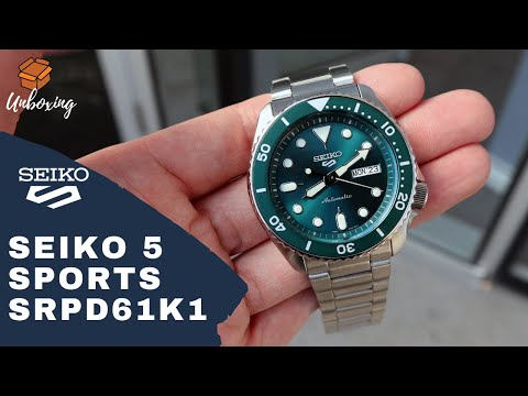 YouTube 5 AUTOMATIC SRPD61k1 GREEN 2020 DIAL SEIKO UNBOXING -