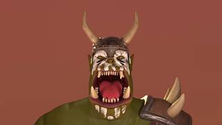 Ork bust with facial rig - Demo project