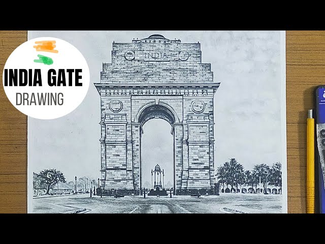 India Gate Sketch Stock Illustrations, Cliparts and Royalty Free India Gate  Sketch Vectors