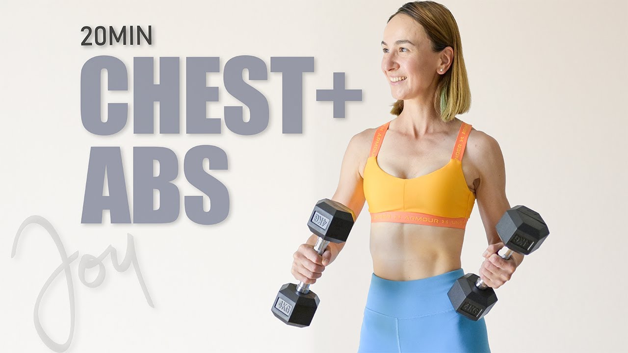 20 Min CHEST and ABS Workout with Dumbbells - YouTube