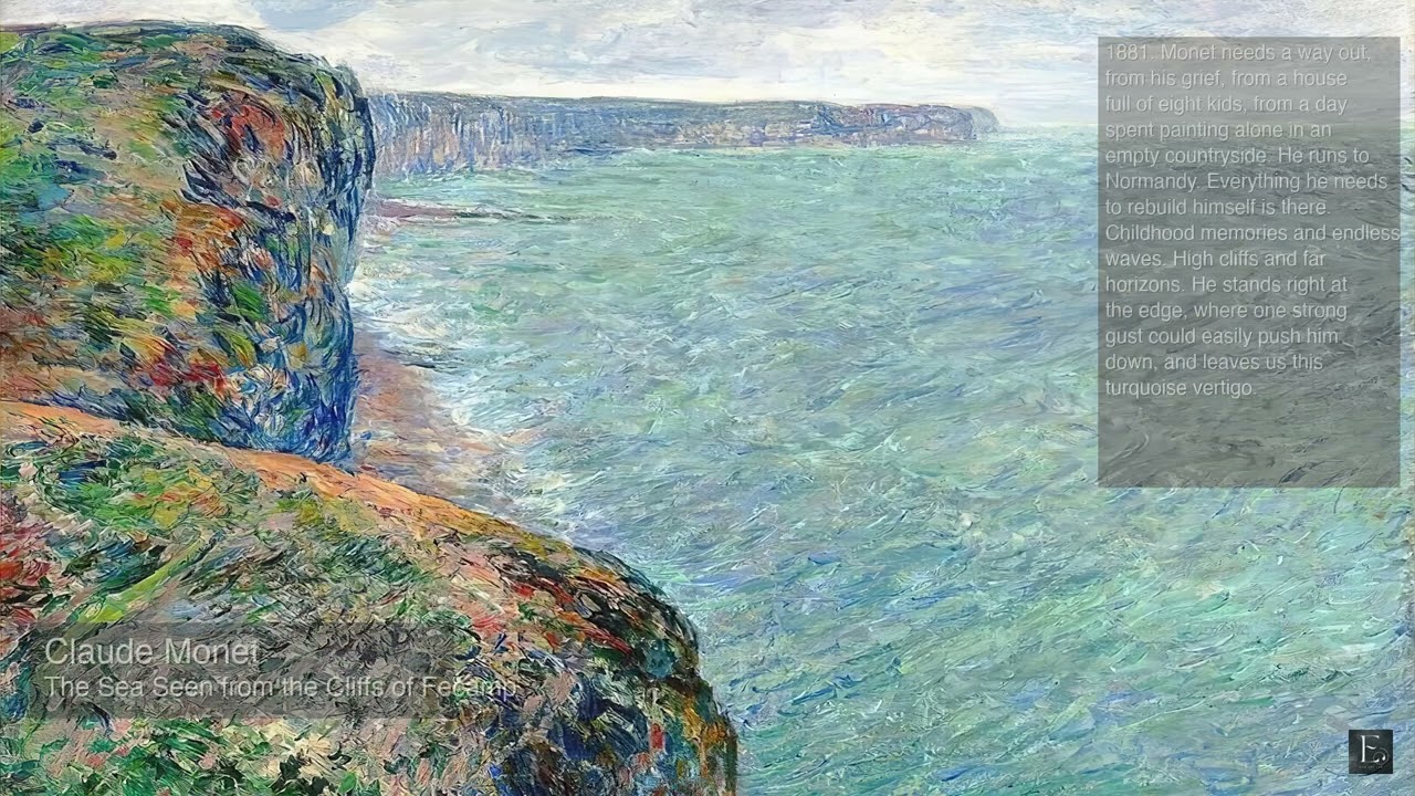 Claude Monet - The Sea Seen from the Cliffs of Fecamp - 2 Hour Screensaver