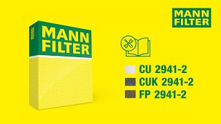 How to change a cabin air filter by MANN FILTER I CU 2941-2 - CUK 2941-2 - FP 2941-2