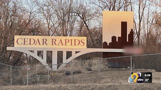 Swastikas spray painted onto Cedar Rapids sign by I-380