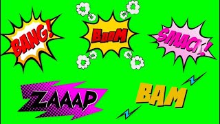 Green Screen Comic Cartoon Action Words