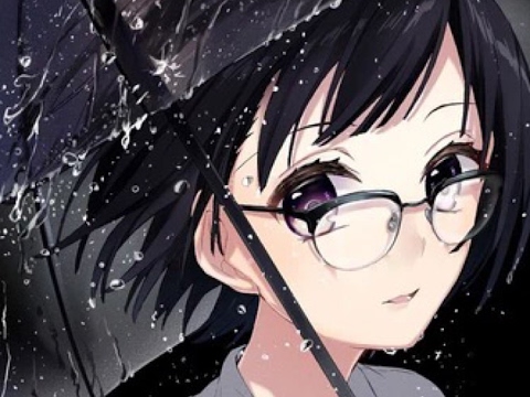 Anime girl with glasses and short hair