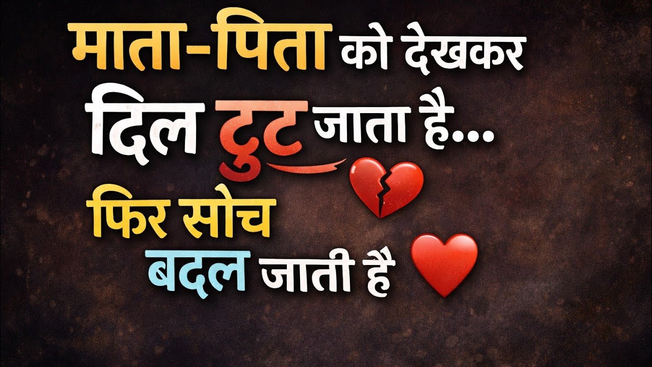 “Mata-Pita Ko Dekhkar Dil Toot Jata Hai… Phir Soch Badal Jaati Hai” 💔