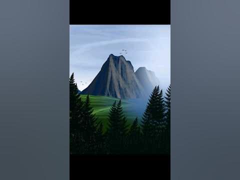 How to draw mountains in ibis paint x | Digital drawing ibis paint x #