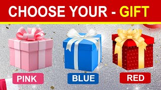 choose your gift | 3 gift box challenge pink blue red | how lucky are you