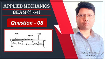Beam // Question No - 08 // Chapter 02 // Applied Mechanics