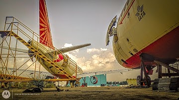 aircraft tail & horizontal stabilizer removing work from Airbus a320 #aircraft