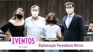 Vereador Meirinho entrega diploma para Vereadora Mirim eleita para a 16ª Legislatura | 07.12.2021