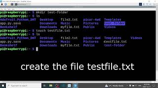 Raspberry Pi Linux command creating directory and file