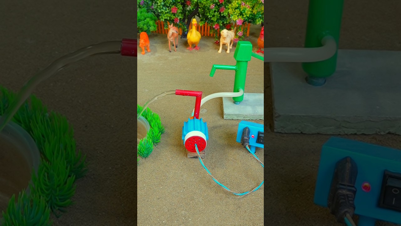 Mini hand pump project water with supply motor drinks horse duck farm 