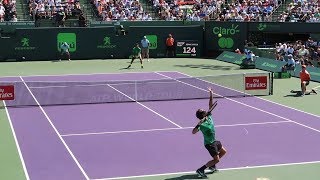 Roger Federer v. Juan Martin Del Potro (Court Level View) Miami Open 2017 R3