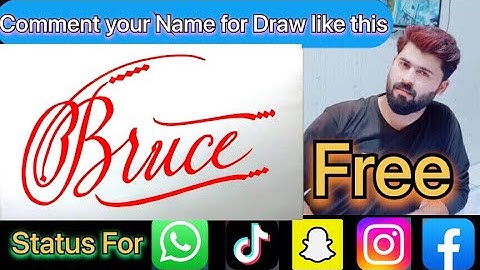 Bruce Name Signature Calligraphy Status | How to Cursive write with cut Marker #bruce @bruce