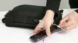 Most Secure Anti-theft Sling Backpack With 3-Digit Lock, Large Capacity & USB Charging Port