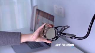 Amkette Flexi Phone Holder, Flexible Telescopic Long arm Mount with 360 Degree rotatable clamp Compa