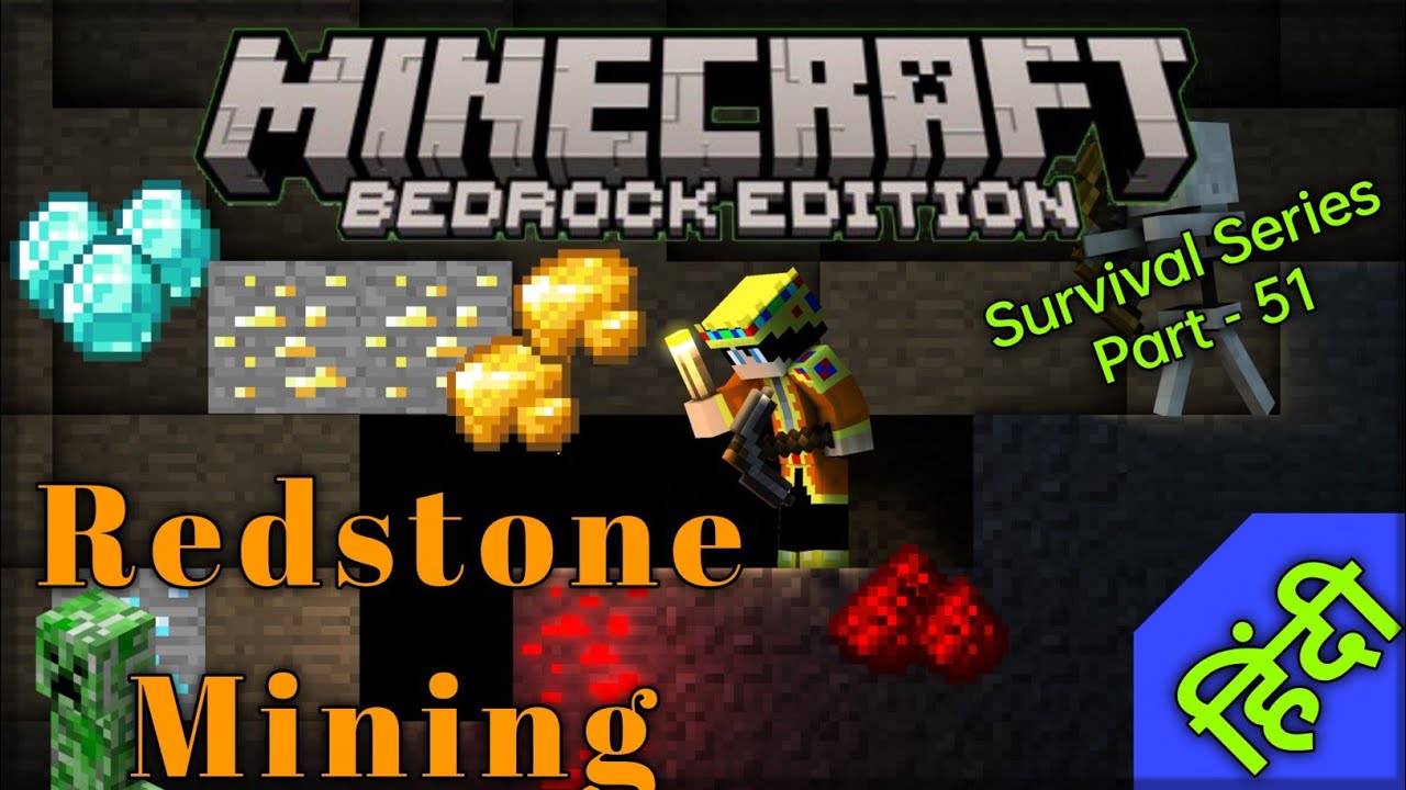 Part-51 | Redstone Mining | Hindi | Minecraft PE | Survival Series ...