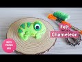 Cute Felt Chameleon with Embroidery Detail | Felt Crafts | Sewing Crafts | Plush DIY.