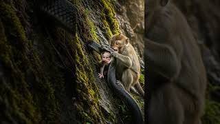 "Mother Monkey Fights Giant Snake to Save Her Baby – Unbelievable Wildlife Moment!"#shortvideo Wealth