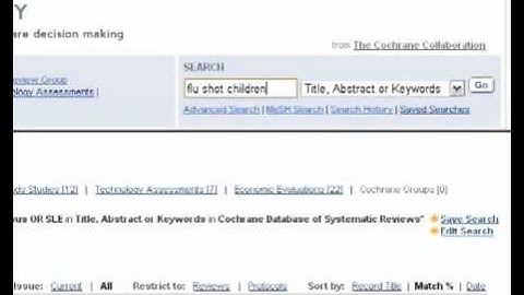 Cochrane Library: Searching (Cochrane, Pt 3a)
