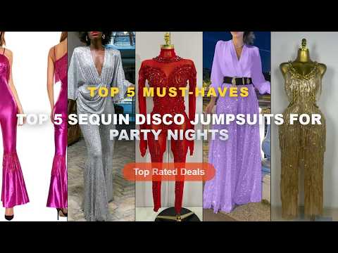 Top 5 Best Top 5 Sequin Disco Jumpsuits For Party Nights (Must Have!) - Shiny Gold Rhinestones Sequi