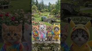 four kittens dancing and singing #shorts #funnycat #cat