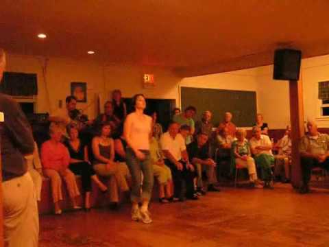 Kimberly Fraser step dancing at West Mabou