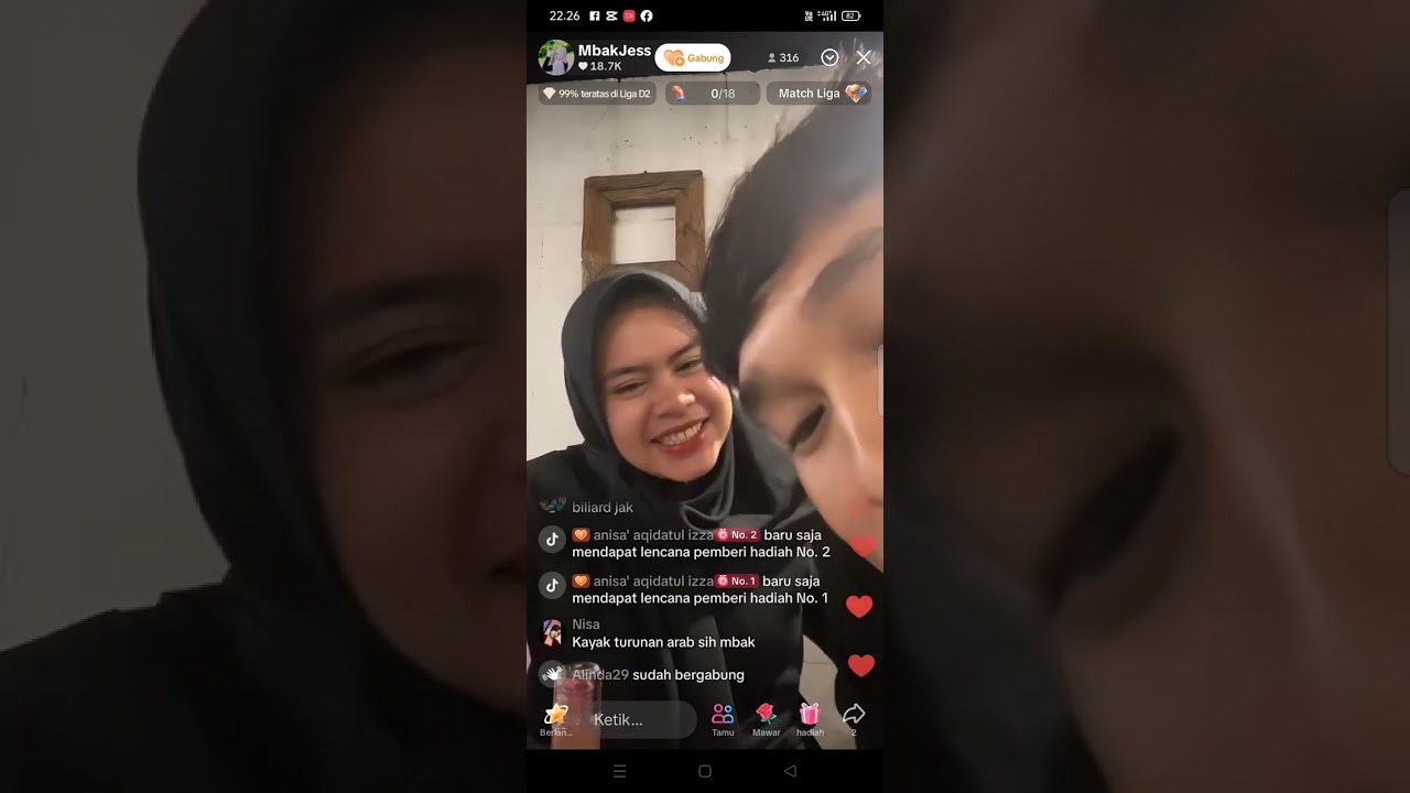 Mbak Jes dan zakiyal live bareng semalam ‼️☺️🤩