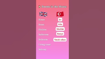 Learn Turkish: rooms 🇹🇷.      #learnturkish #easyturkish #turkish #turkishwords #turkishlanguage