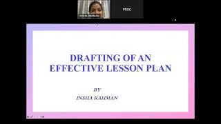DRAFTING OF EFFECTIVE LESSON PLAN
